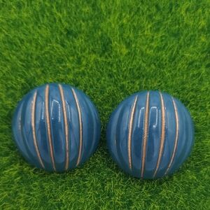 Royal Blue Fancy Round Earrings Vintage E1018